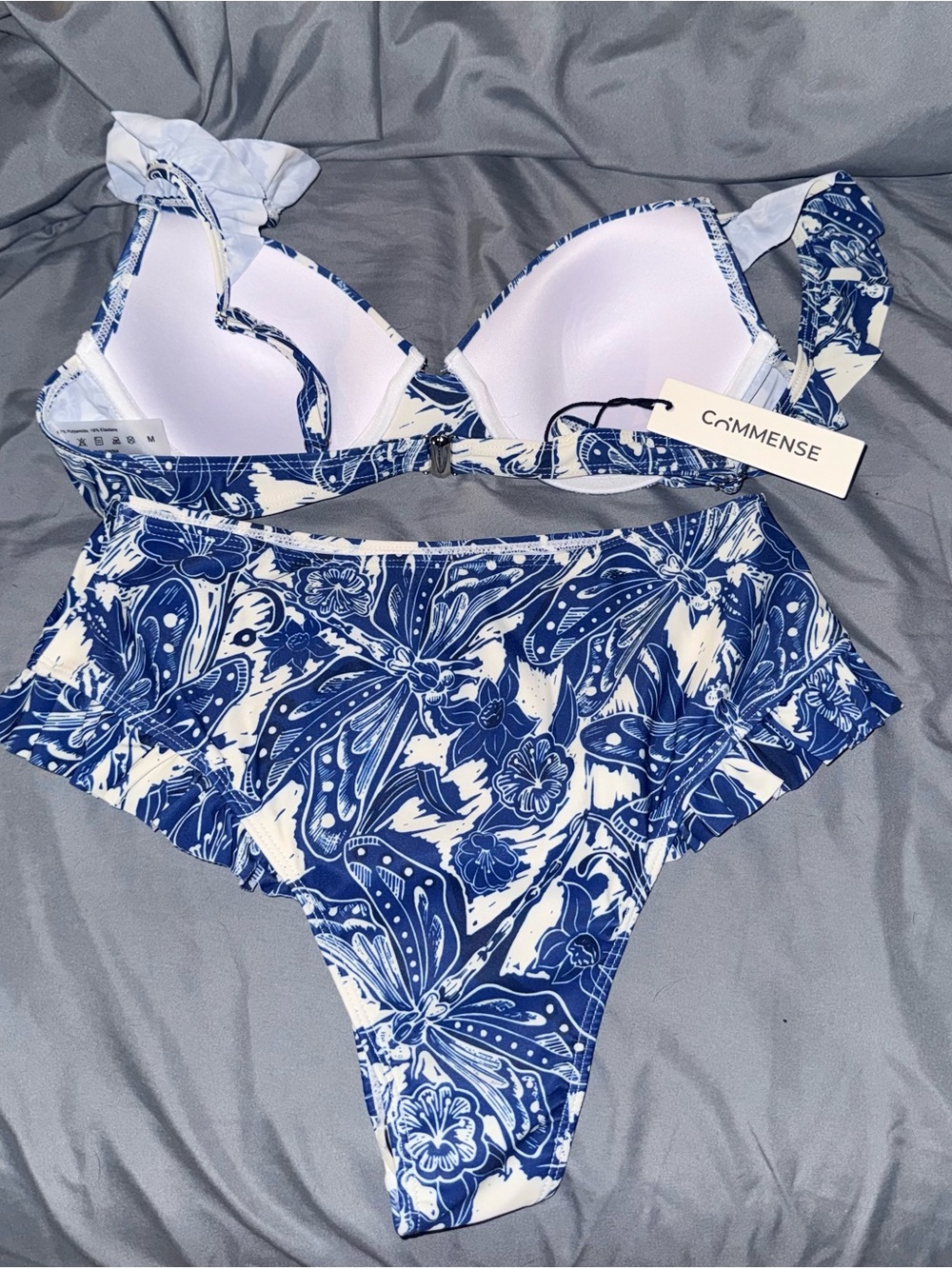 NWT Commense Print Ruffle Bikini set - Picture 4 of 6